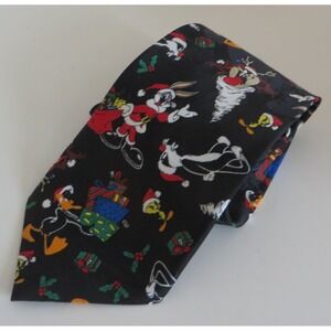 Pair of Looney Tunes Christmas Ties Taz Bugs Bunny Daffy Duck